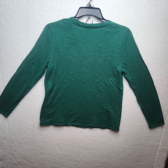 J. Jill Green Knitted V-Neck Long Sleeve Pullover Sweater Women's Size Medium. - Picture 12 of 16